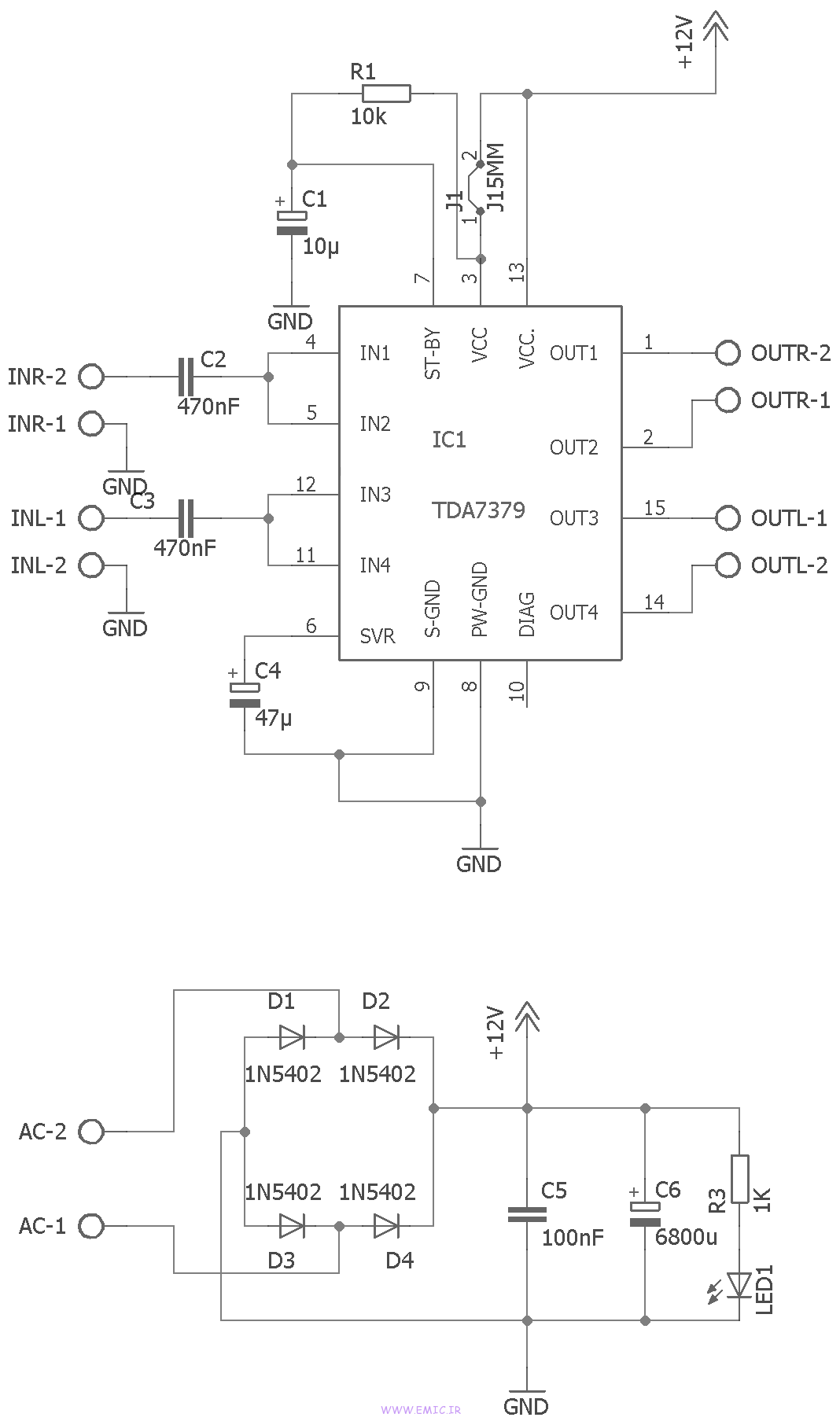 Circuit-stereo-power-amplifier-TDA7379