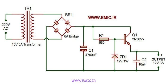 Simple-12V-3A-Power-Supply-Circuit-emic