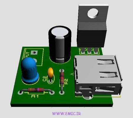 مدار ماژول شارژر با خروجی USB