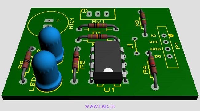 مدار ماژول سنسور صدای میکروفون