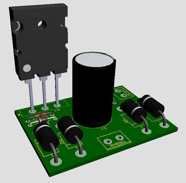 مدار منبع تغذیه 3.3 ولت با ترانزیستور